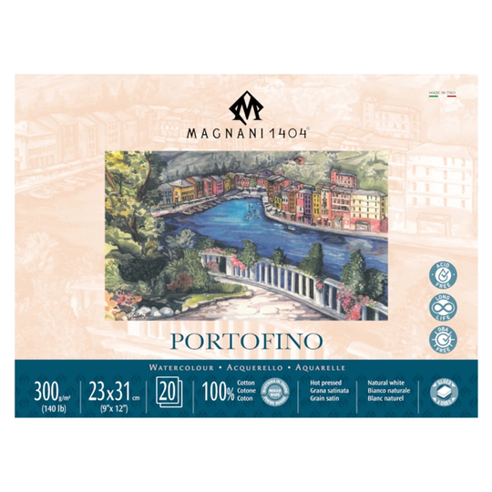 Magnani Akvarelliilehtiö Portofino 100% Puuvilla 300g Satin 23x31cm 20 Sheets