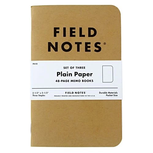 Field Notes Memo Book Plain 3-pack