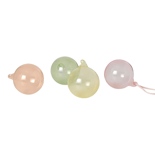 ferm LIVING Lasinen koriste, M, 4kpl, vaalea