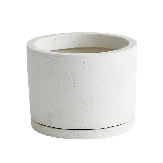 HAY Plant Pot ruukku ja lautanen, L, valkoinen