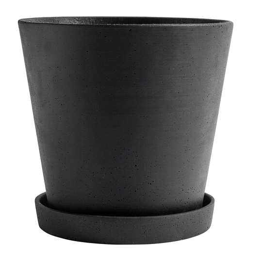 HAY Flowerpot ruukku ja lautanen XXL, musta