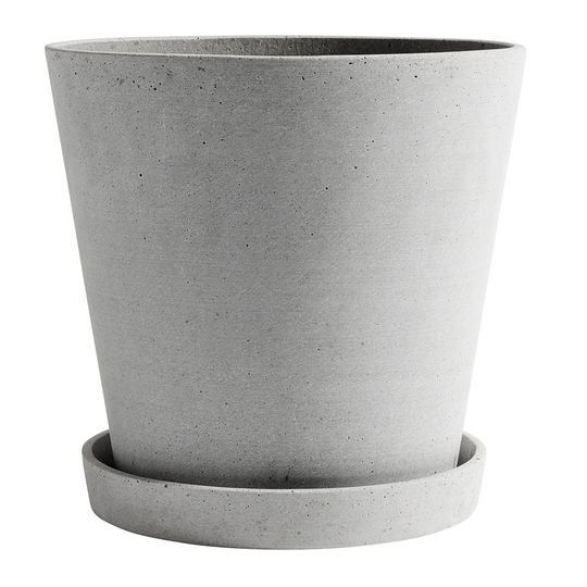 HAY Flowerpot ruukku ja lautanen XXL, harmaa