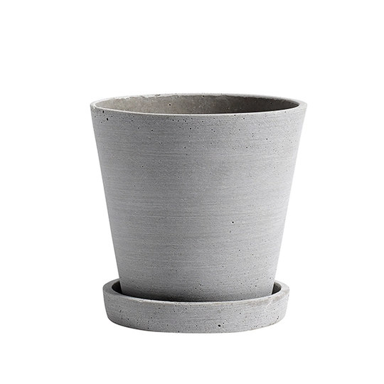 HAY Flowerpot ruukku ja lautanen, M, harmaa