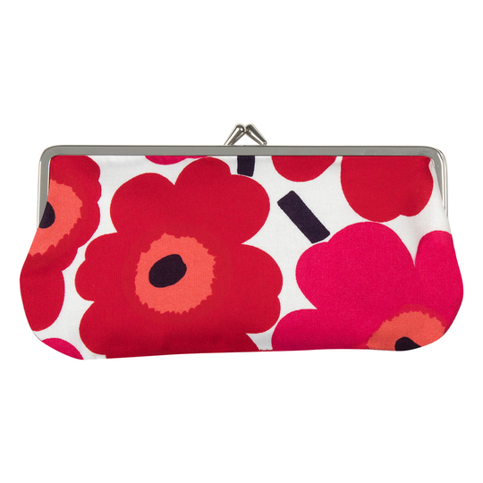 Marimekko Mini Unikko silmälasikukkaro, valkoinen - punainen