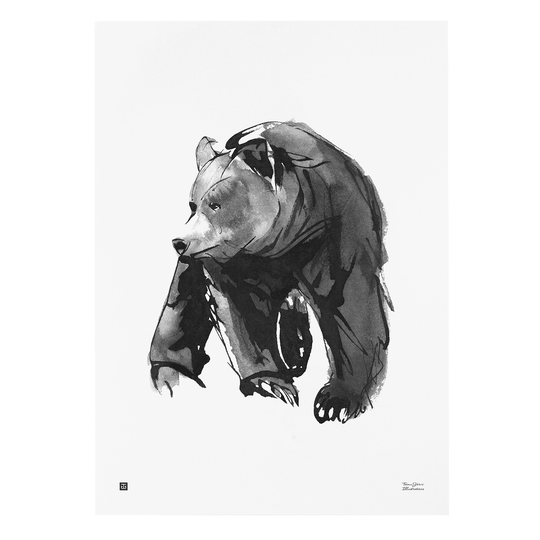 Teemu Järvi Illustrations Lempeä karhu juliste, 50 x 70 cm