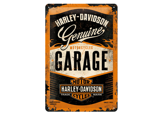 Retro metallitaulu HARLEY-DAVISON GARAGE 20x30 cm