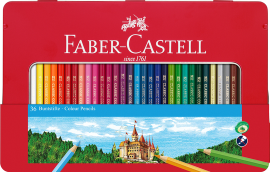 Faber-Castell - Color pencils hexagonal tin 36 pcs (115886)