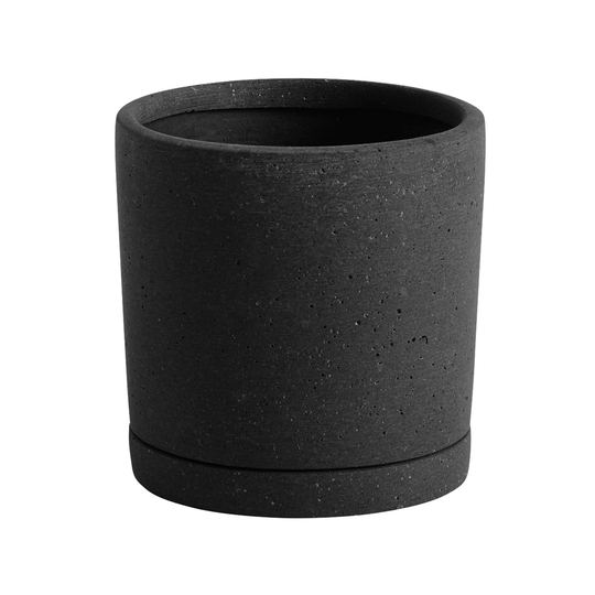 HAY Plant Pot ruukku ja lautanen, M, musta