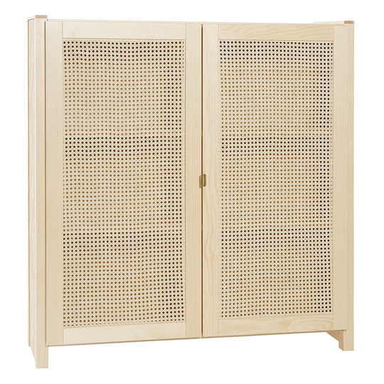 Lundia Classic kaappi rottinkiovilla, 104 x 109 cm, luonnonvärinen