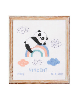 Kirjontapakkaus Taulu Iloinen panda