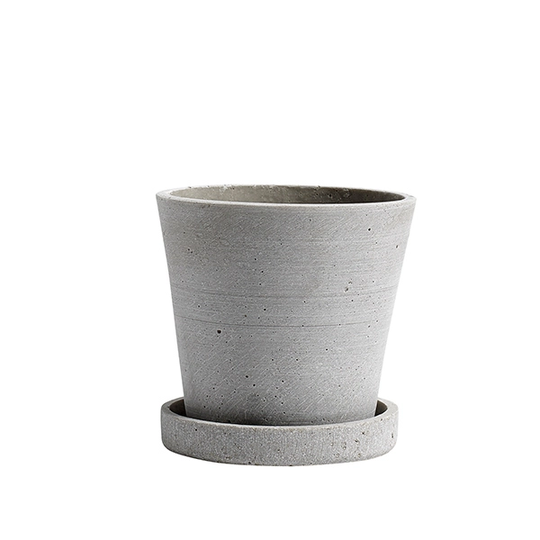 HAY Flowerpot ruukku ja lautanen, S, harmaa