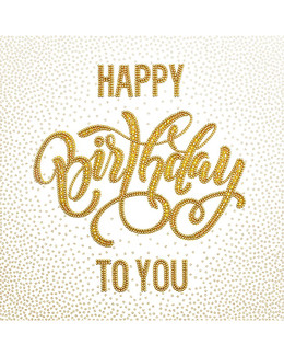 Helmikirjonta Happy Birthday