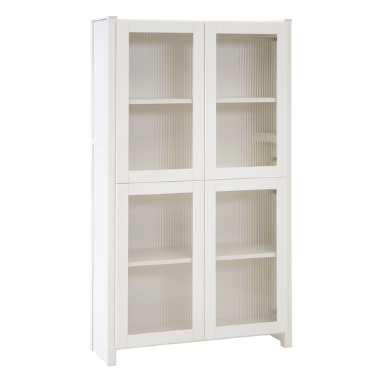 Lundia Classic vitriini aaltolasiovilla, 84 x 149 cm, valkolakattu