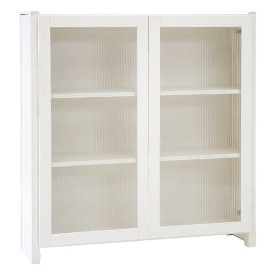 Lundia Classic vitriini aaltolasiovilla, 104 x 109 cm, valkolakattu
