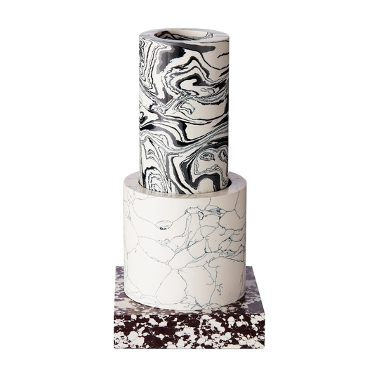 Tom Dixon Swirl maljakko, pieni, mustavalkoinen