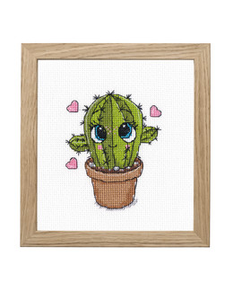 Kirjontapakkaus Taulu Pieni kaktus