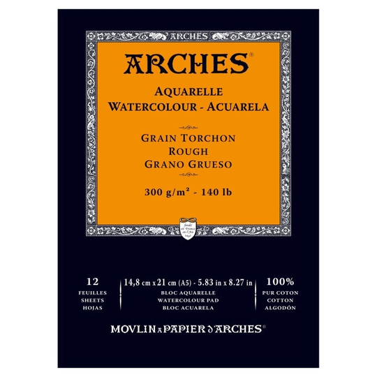 Arches Akvarellilehtiö Rough 300g A5 12 arkkia