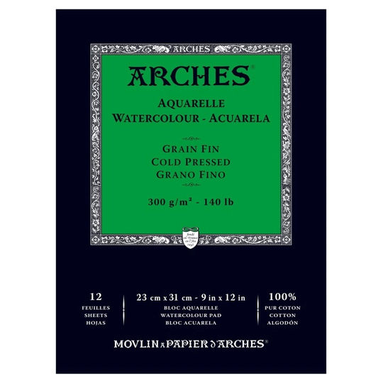 Arches Akvarellilehtiö CP 300g 23x31cm 12 arkkia
