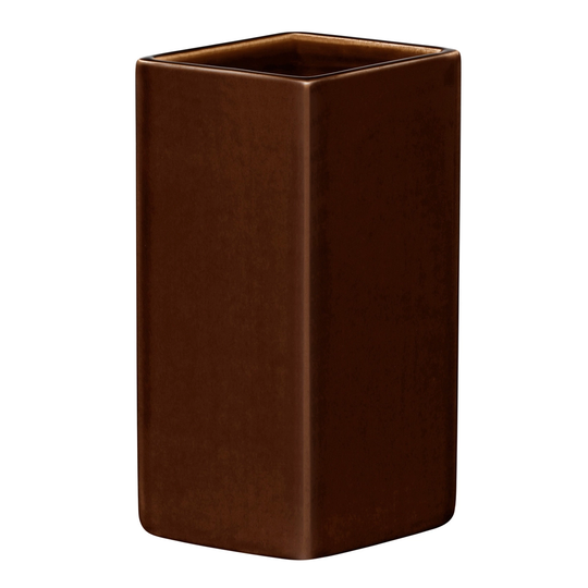 Iittala Ruutu keraaminen maljakko, 180 mm, ruskea