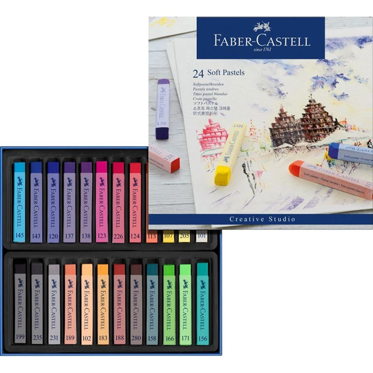 Faber-Castell - Soft pastels cardboard box of 24 (128324)