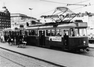 Canvas-taulu | Akustiikkataulu Raitiovaunu Hakaniemen torilla 1961 MV Helsingin kaupunginmuseo 3789