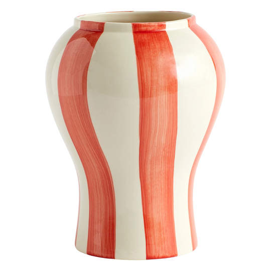 HAY Sobremesa Stripe maljakko, S, punainen