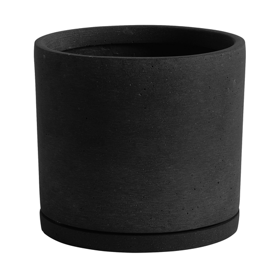 HAY Plant Pot ruukku ja lautanen, XXL, musta