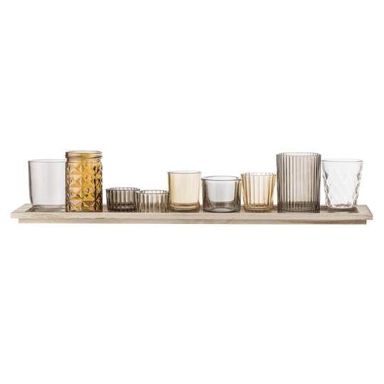 Bloomingville - Sanga Tray w/Votive - Dark Brown - Set of 10 (27404487)
