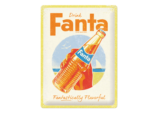 Retro metallitaulu Fanta - Bottle 30x40 cm