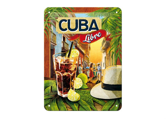 Retro metallitaulu Cuba Libre 15x20cm