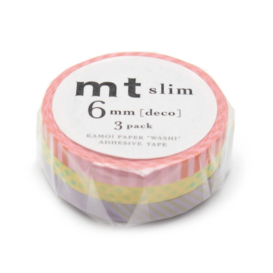 MT Washi-teippi Slim Deco A 3-pack