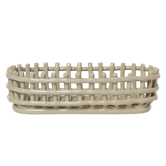 ferm LIVING Ceramic kori, ovaali, cashmere