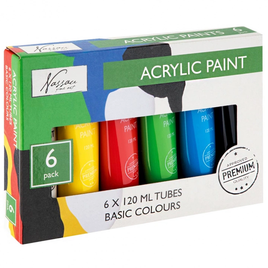 Nassau Fine Art Akryylimaali 120 ml 6-setti Basic