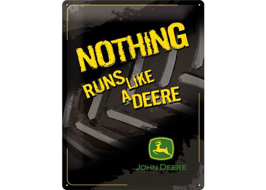 Retro metallitaulu JOHN DEERE NOTHING RUNS LIKE A DEERE 30x40 cm