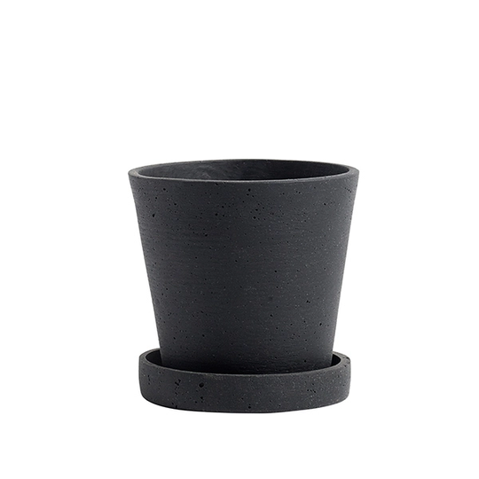 HAY Flowerpot ruukku ja lautanen, S, musta