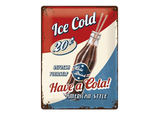 Retro metallitaulu Have a Cola! 30x40 cm