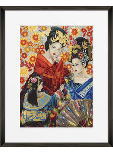 Kirjontapakkaus Taulu Geisha