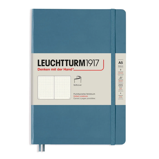 Leuchtturm1917 Notebook A5 Softcover Stone Blue Ruled