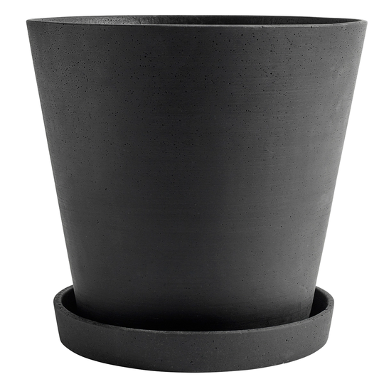 HAY Flowerpot ruukku ja lautanen XXXL, musta