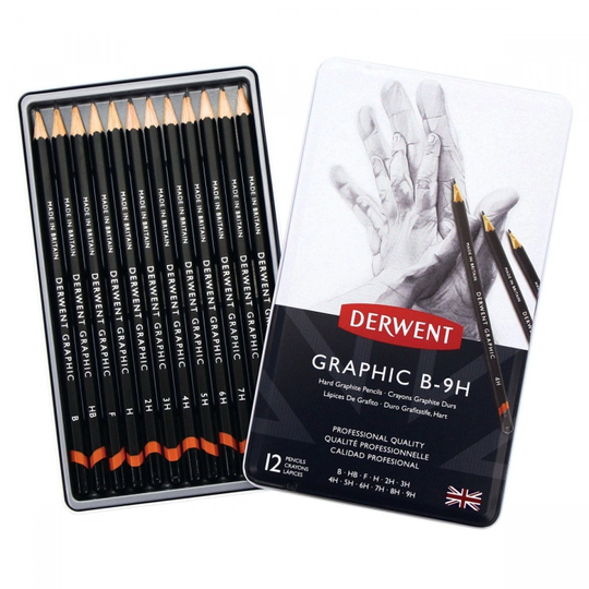 Derwent Graphic Lyijykynä 12-setti B-9H