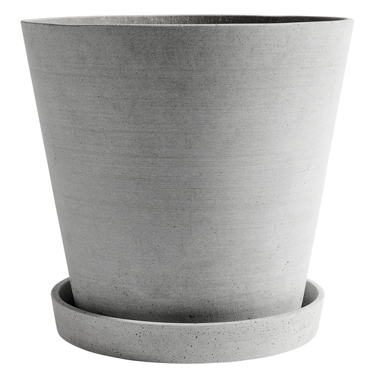 HAY Flowerpot ruukku ja lautanen, XXXL, harmaa