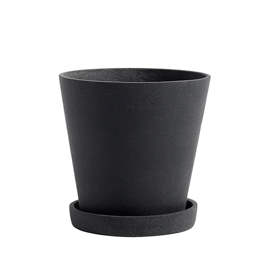 HAY Flowerpot ruukku ja lautanen, M, musta