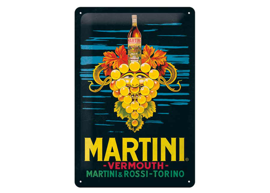 Retro metallitaulu Martini - Vermouth Grapes 20x30 cm