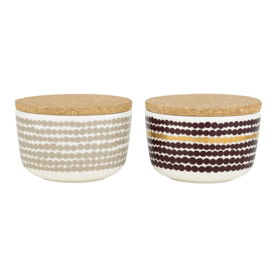 Marimekko Oiva - Siirtolapuutarha kulho, 2,5 dl, 2 kpl, viini-kulta-savi