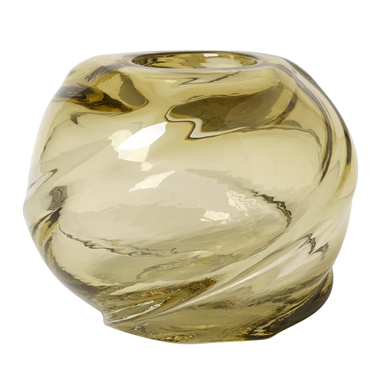 ferm LIVING Water Swirl maljakko, pyöreä, vaaleankeltainen