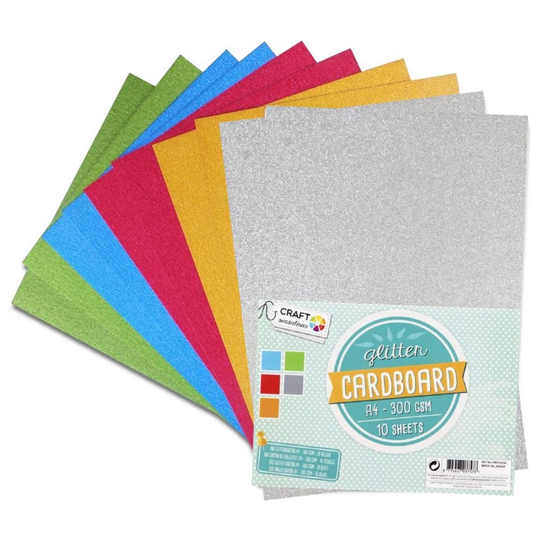 Craft Sensations Glitter Carton A4 300gsm 10-pack