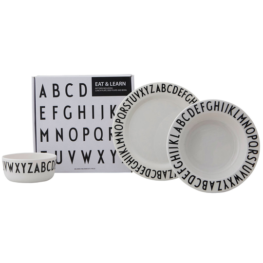 Design Letters Eat & Learn melamiinilautaset, 3 osaa
