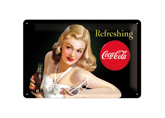 Retro metallitaulu COCA-COLA REFRESHING NAINENN 20x30 cm