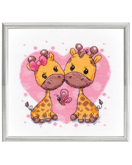 Kirjontapakkaus Taulu Kirahvit