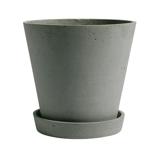 HAY Flowerpot ruukku ja lautanen, XL, vihreä